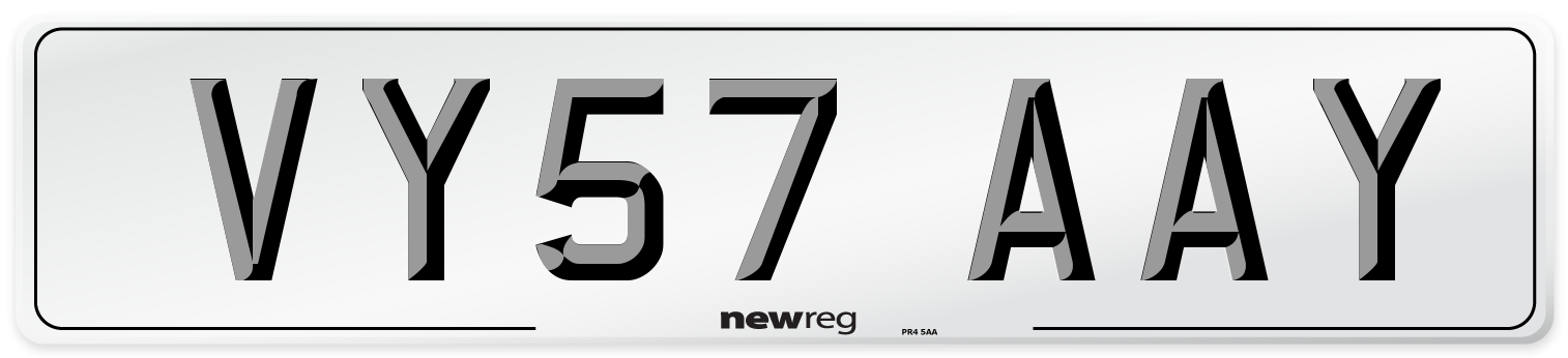 VY57 AAY Number Plate from New Reg